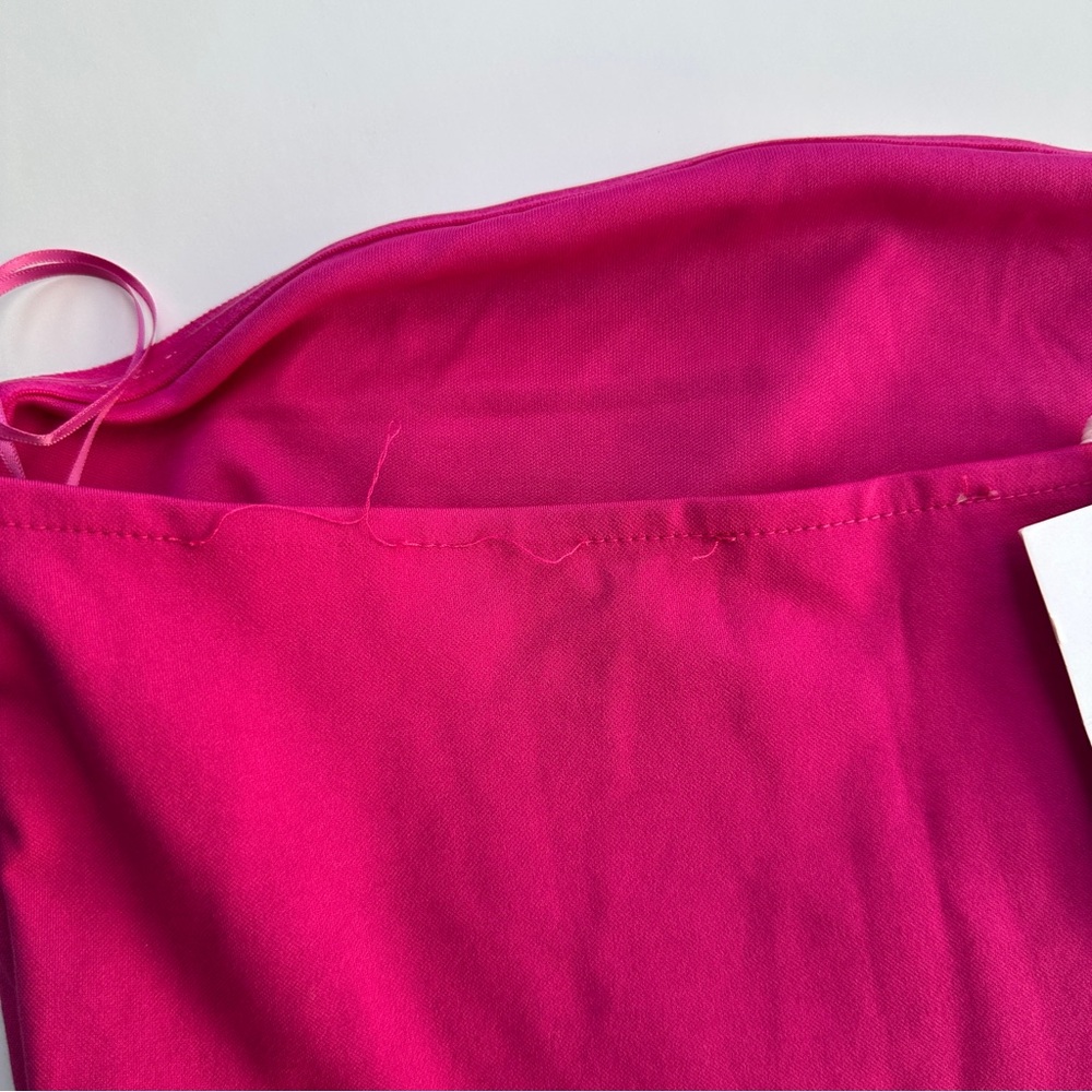 Zara Strapless Ruffled Midi Dress in Hot Pink - Picture 6 of 6